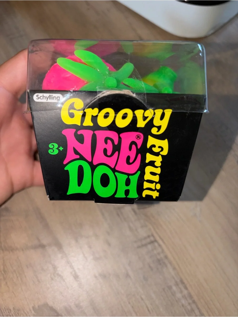 Schylling Groovy NeeDoh Fruit Stress Toy - Pink & Green